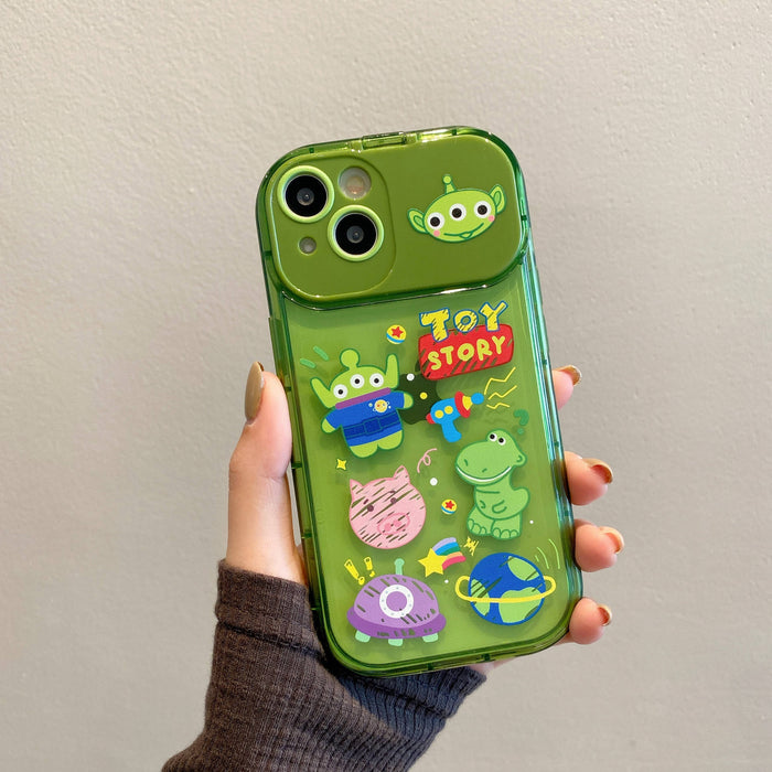 Cartoon Mirror Stand Silicone Case with Chain – Cute Toy Design Shockproof Back Cover for iPhone 16–11 Pro Max
