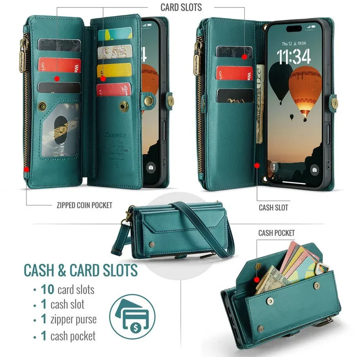 CaseMe PU Leather Wallet Case for iPhone