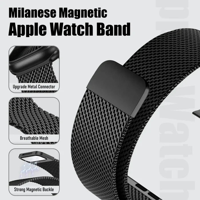 Casual Breathable Coarse Mesh Milanese Loop Magnetic Stainless for