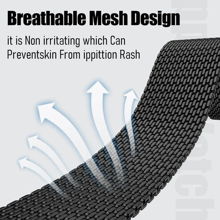 Casual Breathable Coarse Mesh Milanese Loop Magnetic Stainless for