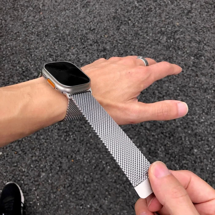 Casual Breathable Coarse Mesh Milanese Loop Magnetic Stainless for