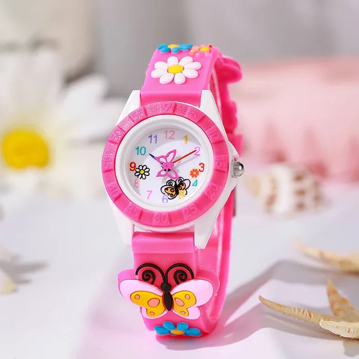 Charming Kids' Quartz Watch with Butterfly Design