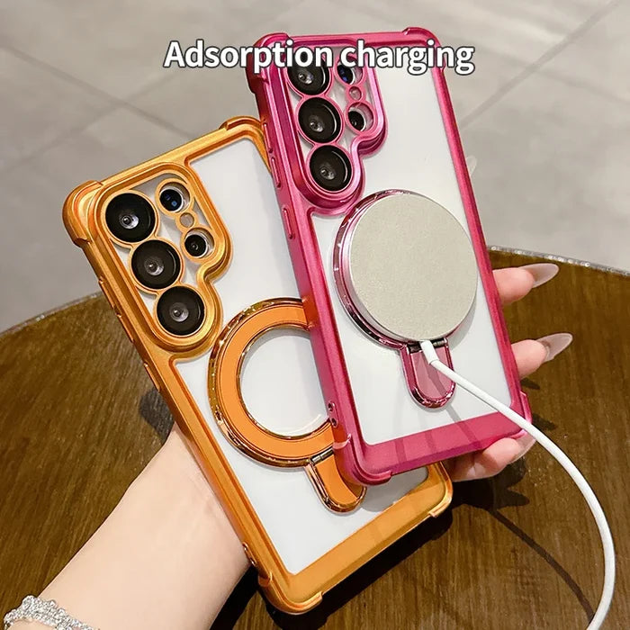 Clear Magnetic Kickstand Case for Galaxy