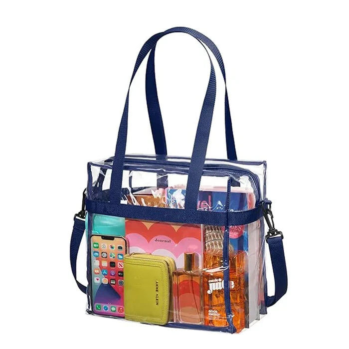 Clear PVC Tote Bag with Zipper - Stadium Approved