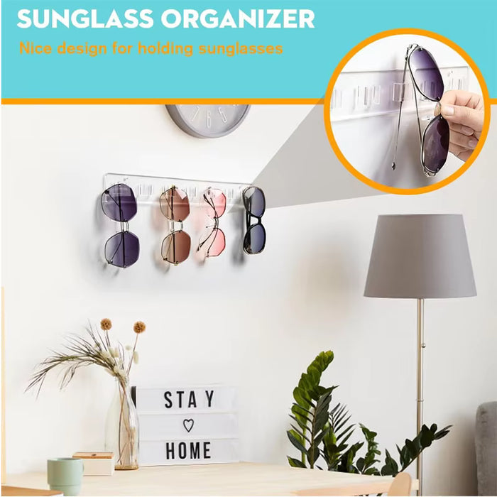 ClearView Wall Glasses Rack – Acrylic Eyewear Display Organizer