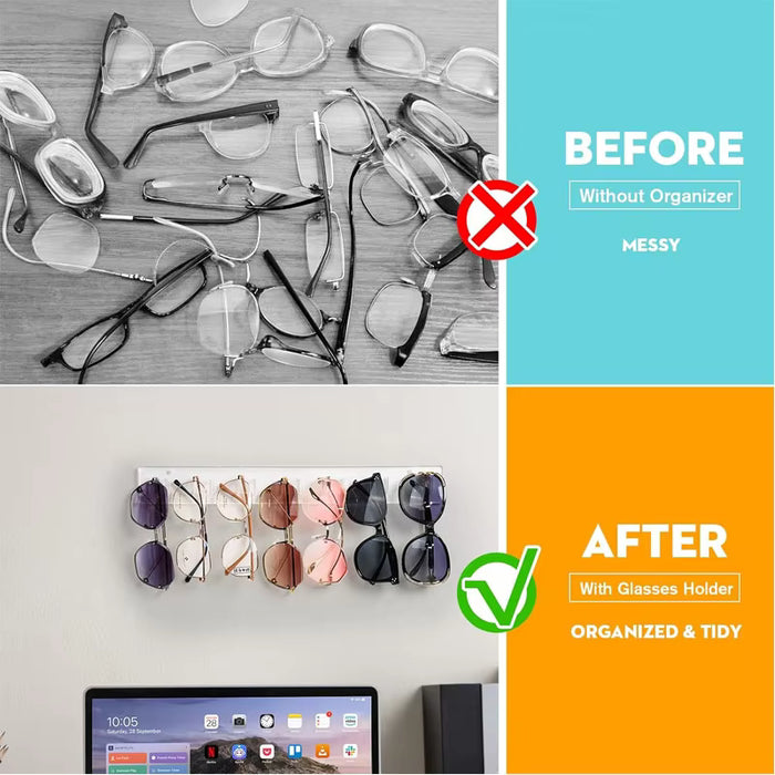 ClearView Wall Glasses Rack – Acrylic Eyewear Display Organizer