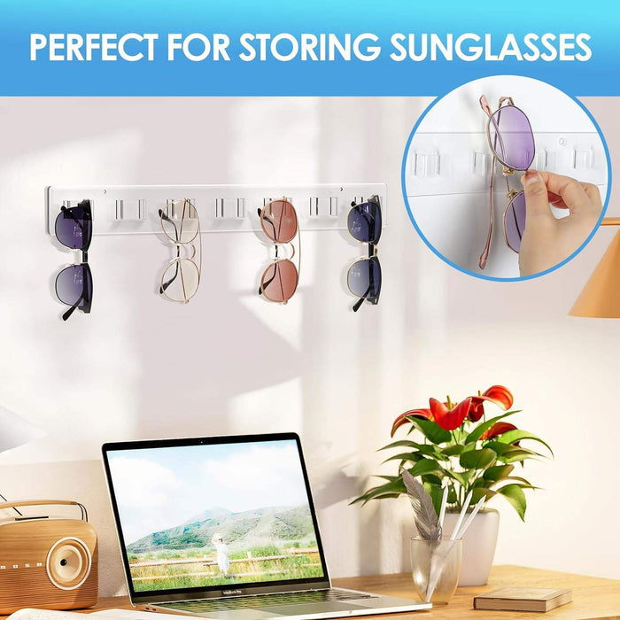 ClearView Wall Glasses Rack – Acrylic Eyewear Display Organizer