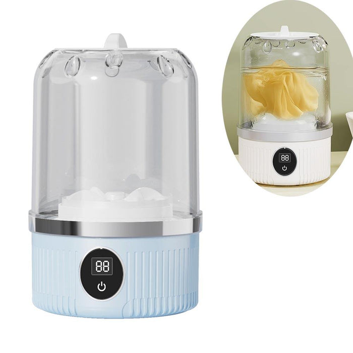 Compact Foldable Electric Washing Machine Portable Mini Washer for Underwear, Socks & Dorm Use