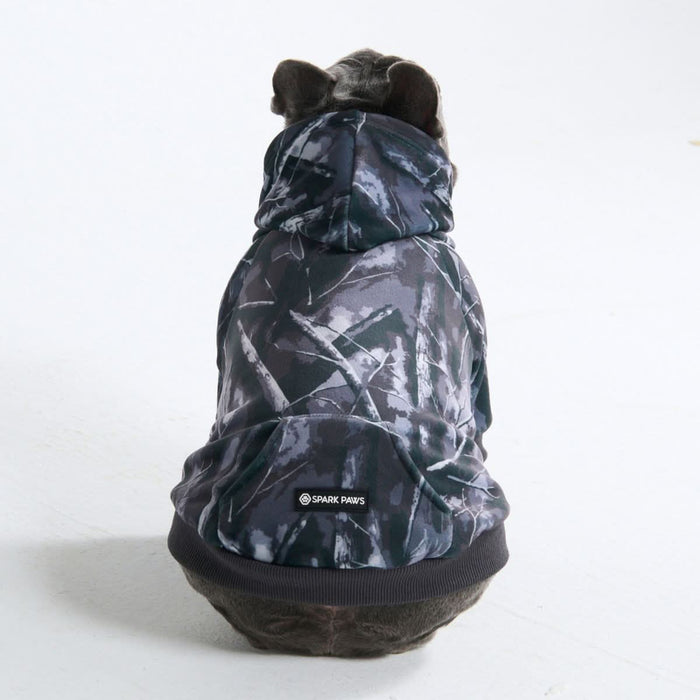 Concrete Wood Dog Hoodie - Asphalt