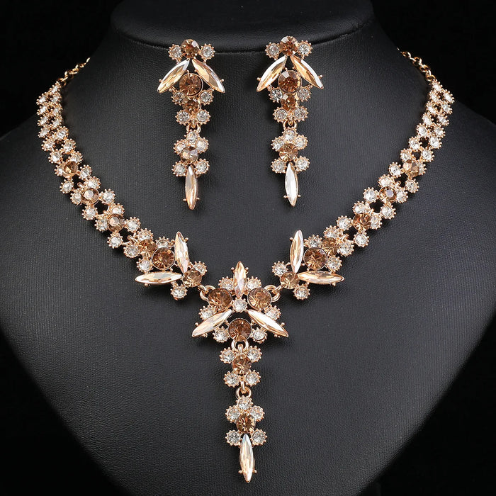 Crystal Bridal Jewelry Set - Necklace & Earrings