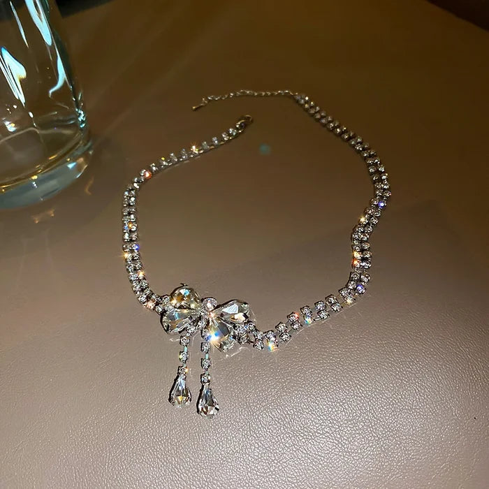 Crystal Butterfly Pendant Necklace