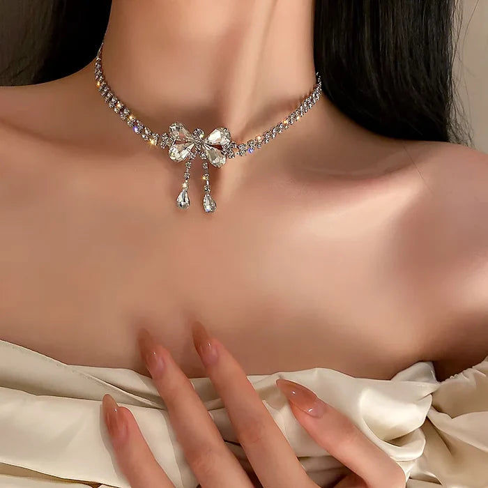 Crystal Butterfly Pendant Necklace