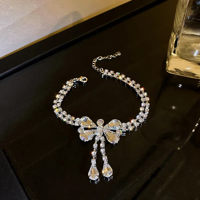 Crystal Butterfly Pendant Necklace
