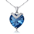 Custom Heart Sapphire Necklace - Brass & Silver