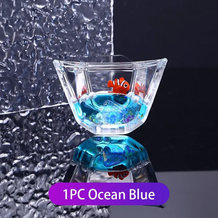 Cute Car Interior Kits Transparent Liquid Sequins Floating Doll