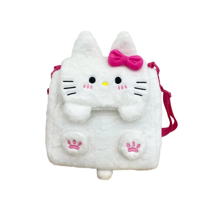Cute Plush Backpack Versatile Female Student Double Bag Sweet Girl