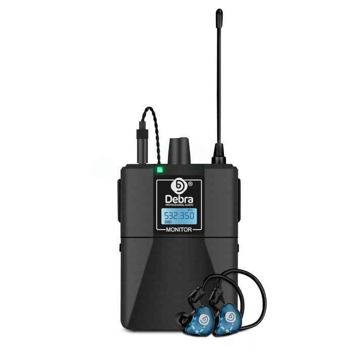 D Debra Audio PRO ER-102 UHF IEM Mono Wireless In-Ear Monitor System with Monitoring Type for Stage, Band, Recording Studio,Guitar, Live Performance