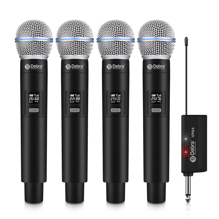 D Debra Audio Wireless Microphone System Wireless Dynamic Handheld Microphone with Rechargeable Receiver for Karaoke Singing, Wedding, DJ, Party, Speech, Church, Class Use, 200ft