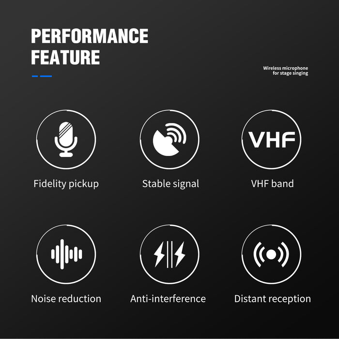 D Debra Audio Wireless Microphone System Wireless Dynamic Handheld Microphone with Rechargeable Receiver for Karaoke Singing, Wedding, DJ, Party, Speech, Church, Class Use, 200ft