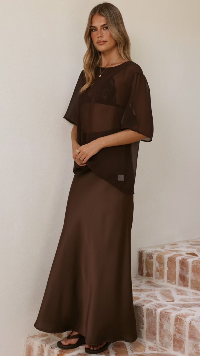 Davette Mesh T-Shirt - Chocolate