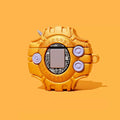 Digivice AirPods Case: Perfect Protection, High-Quality: orange, yellow-orange digital toy/device, cartoon style