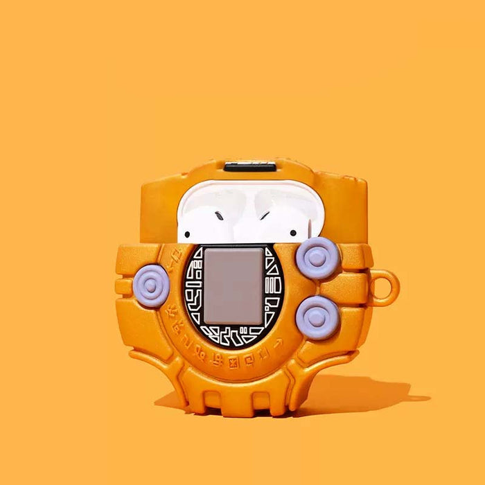 Digivice AirPods Case: Perfect Protection, High-Quality: orange, yellow-orange digital toy/device, cartoon style
