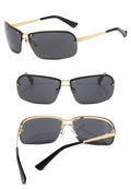 DL Glasses Double Beam Y2K Frameless Oval Retro Metal Sunglasses