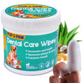 PUP PAW Dental Care Wipes for dogs & cats, promotes oral health, removes plaque, freshens breath, natural ingredients