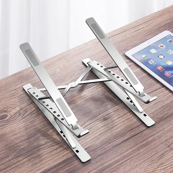 Double 7-Level Adjustable Portable Aluminum Laptop Stand Suitable for