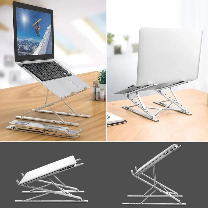 Double 7-Level Adjustable Portable Aluminum Laptop Stand Suitable for