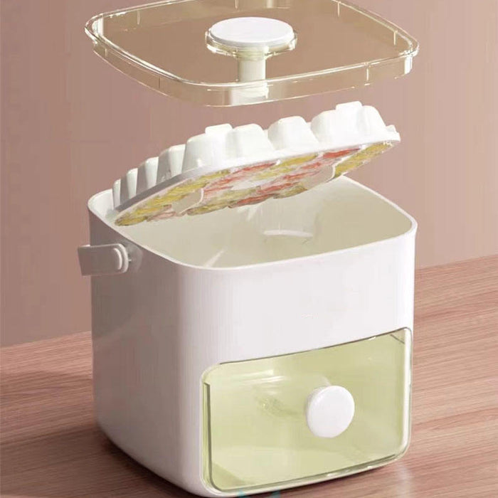 Double-Layer 48-Grid Ice Tray with Handle, Food-Grade ABS & PP Material