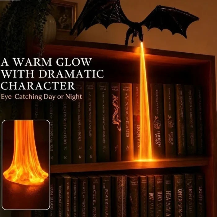 Dragon Book Nook Light Fire Breathing LED Night Lamp Modern