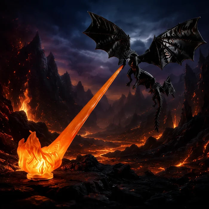 Dragon Book Nook Light Fire Breathing LED Night Lamp Modern