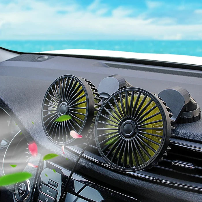 Dual Head Car Cooling Fan USB Adjustable