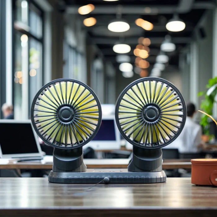 Dual Head Car Cooling Fan USB Adjustable