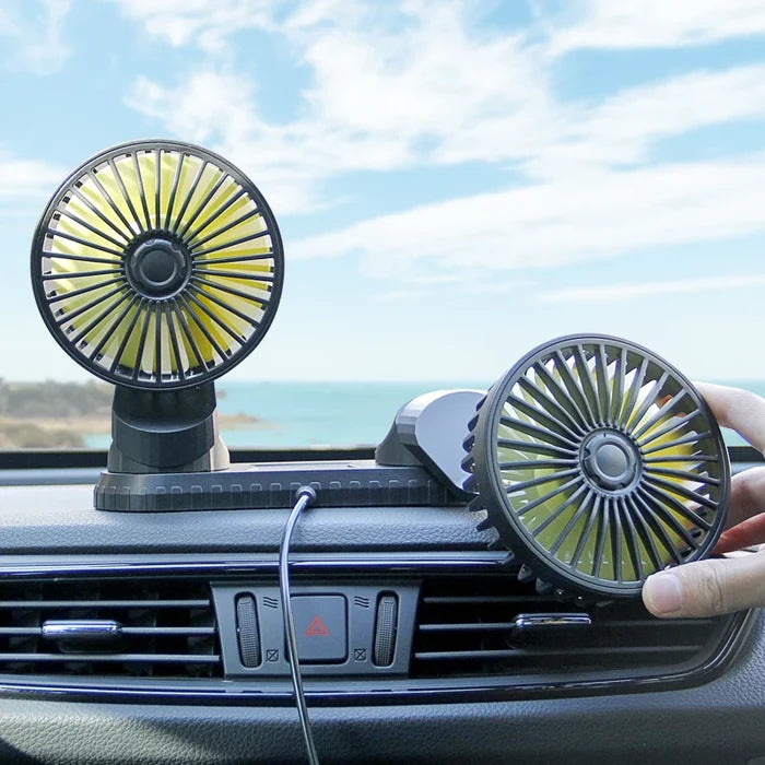 Dual Head Car Cooling Fan USB Adjustable