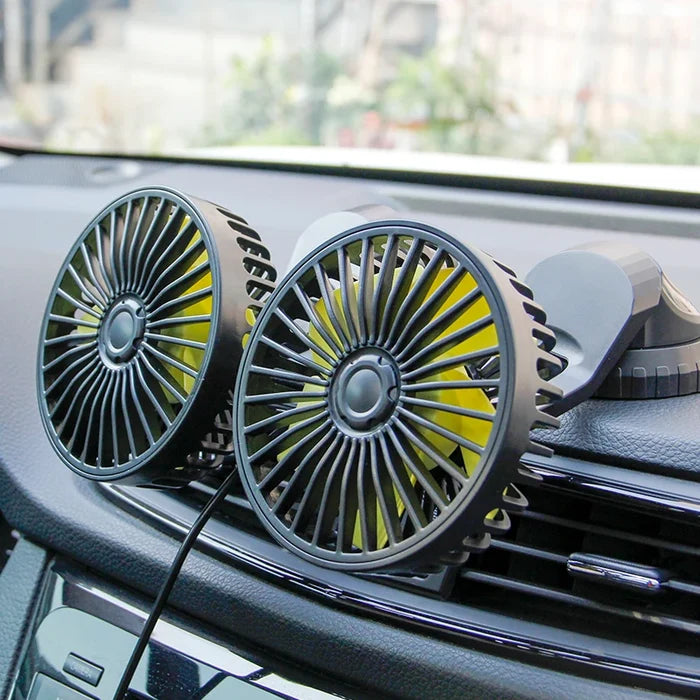 Dual Head Car Cooling Fan USB Adjustable