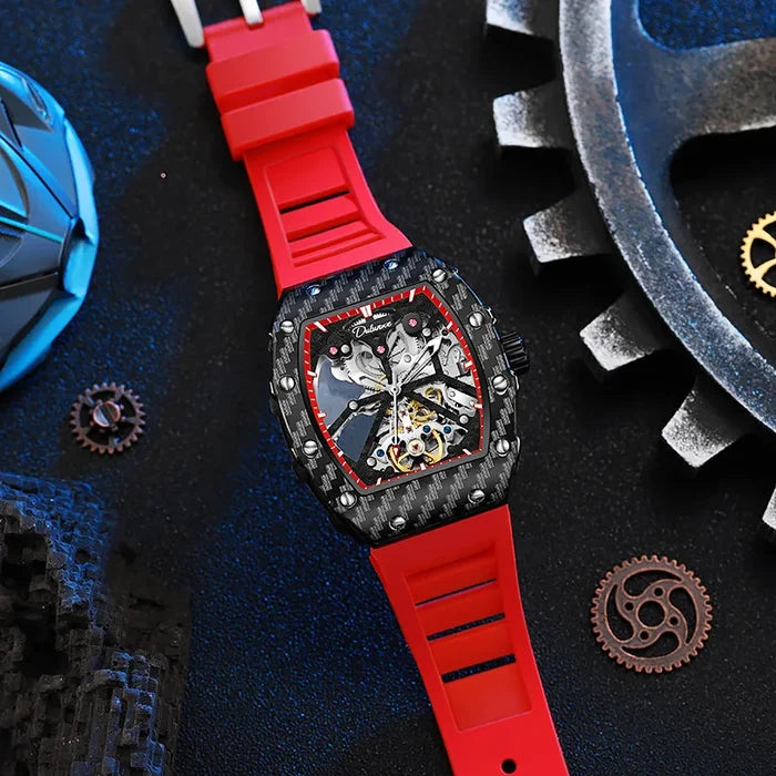 Dulunwe Men's Tourbillon Skeleton Watch