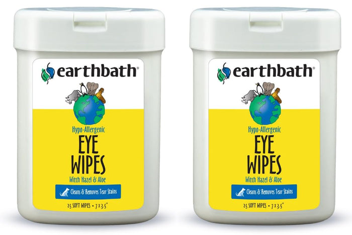 Earthbath Hypo-Allergenic Pet Eye Wipes | Tear Stain Remover | 30 Count 2-Pack