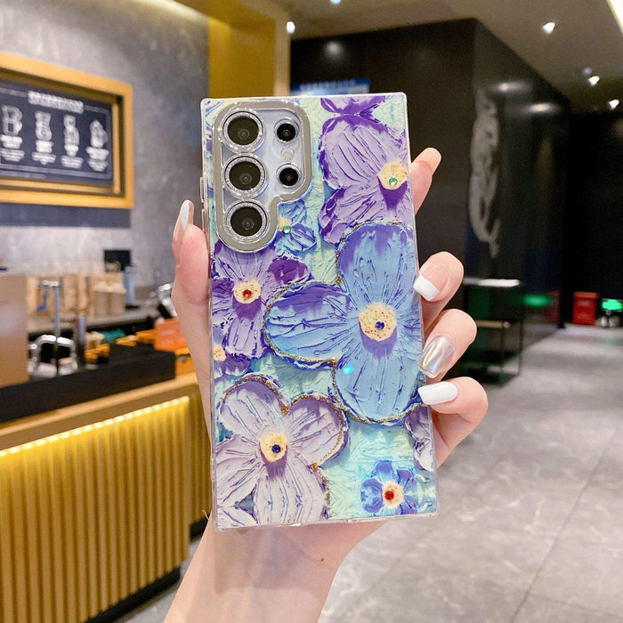 Electroplated IMD Flower Marble Cover for Samsung