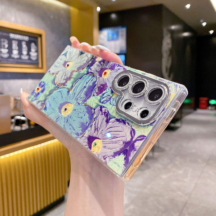 Electroplated IMD Flower Marble Cover for Samsung