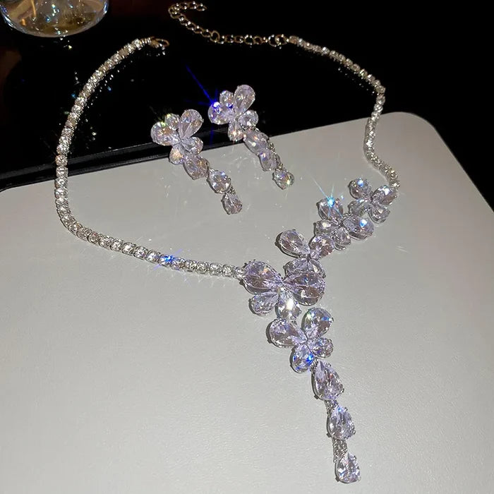 Elegant 925 Silver Butterfly Jewelry Set