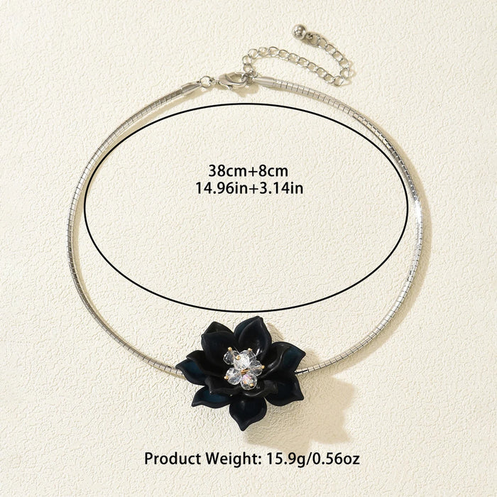 Elegant Alloy Flower Necklace for Special Occasions