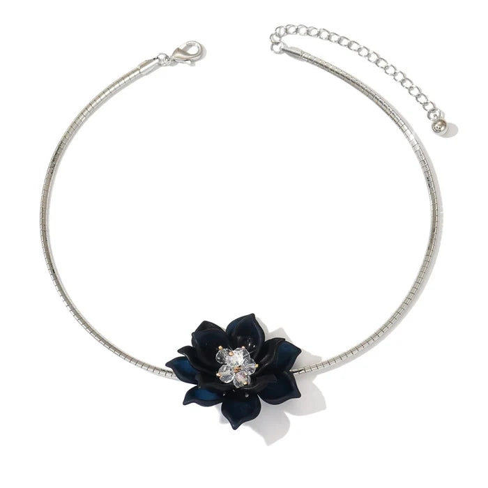 Elegant Alloy Flower Necklace for Special Occasions