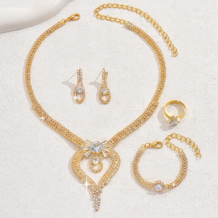 Elegant Bridal Jewelry Set with Rhinestones