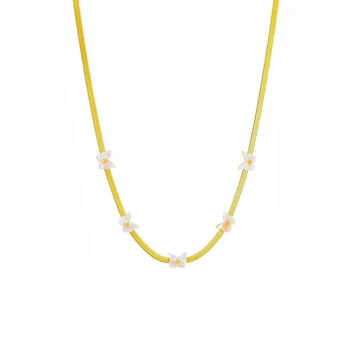 Elegant Butterfly & Daisy Charm Jewelry Set