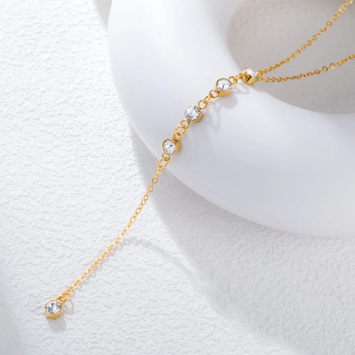 Elegant Clear Zircon Necklace - Stainless Steel