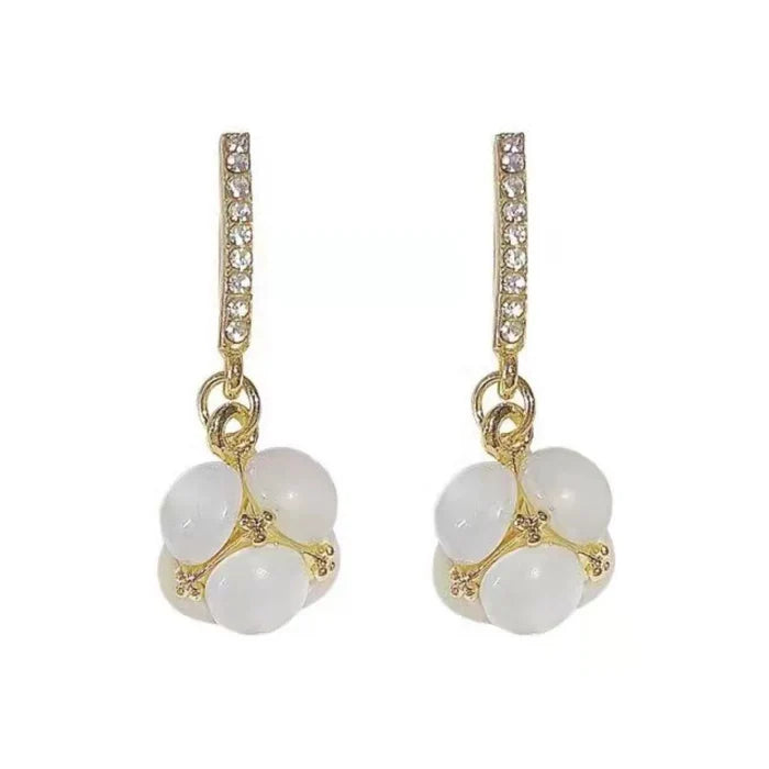 Elegant Crystal Cat Eye Dangle Earrings for Women