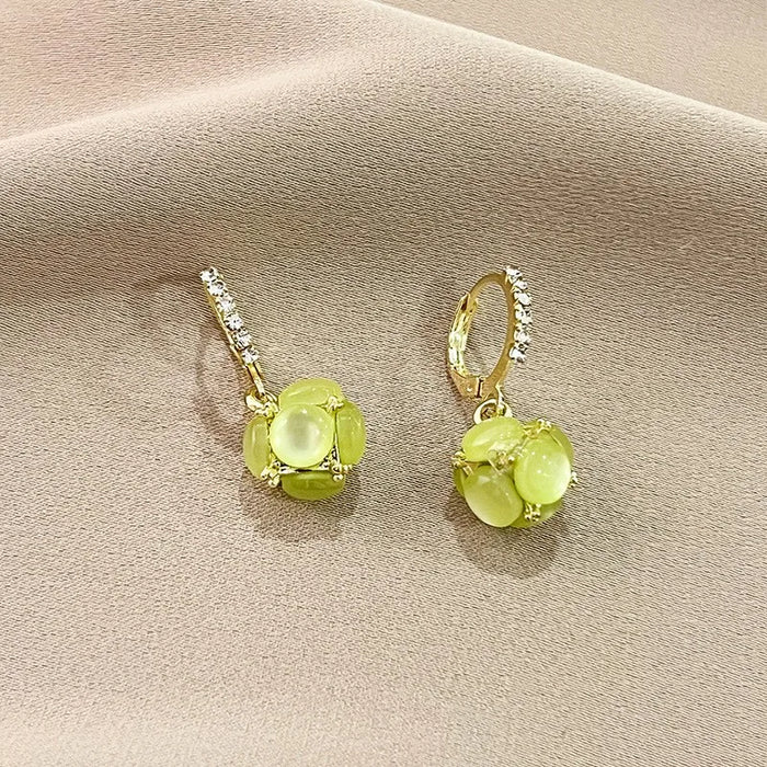 Elegant Crystal Cat Eye Dangle Earrings for Women