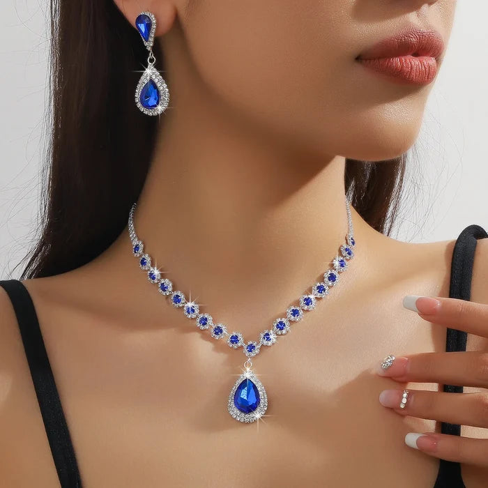 Elegant Crystal Rhinestone Arabic Wedding Jewelry Set